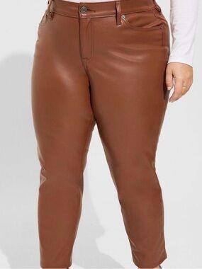torrid Faux Leather Skinny Pants in Chestnut